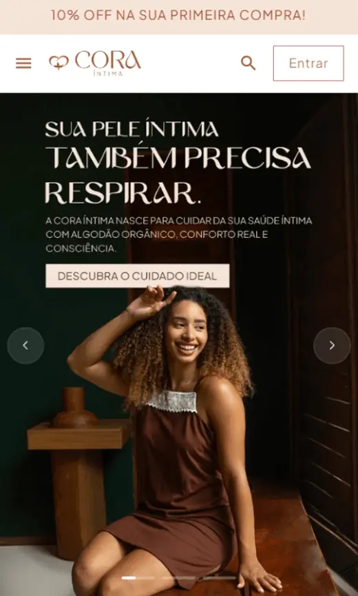 Loja virtual de moda da marca Cora, criada pela Arcus