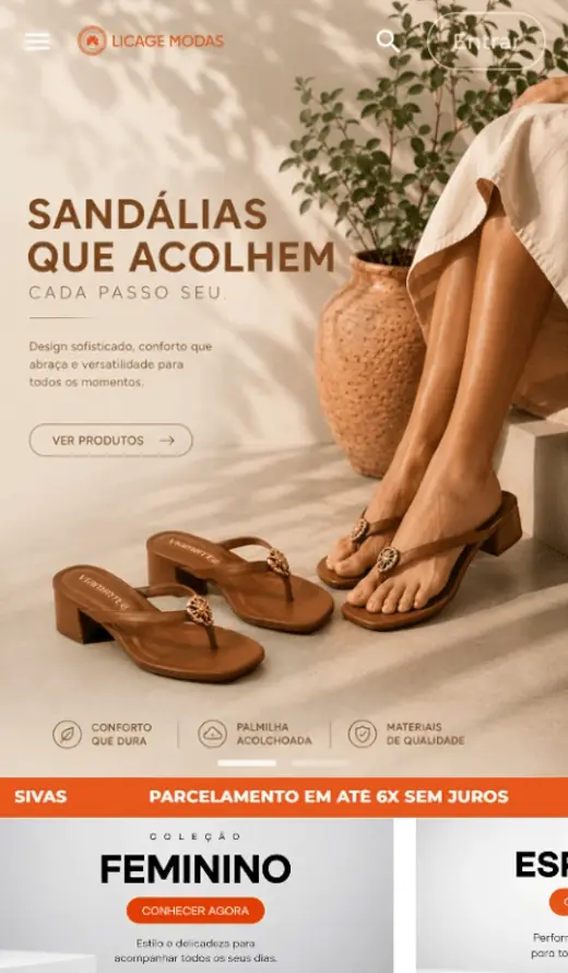 Loja virtual de moda da marca Licage, criada pela Arcus