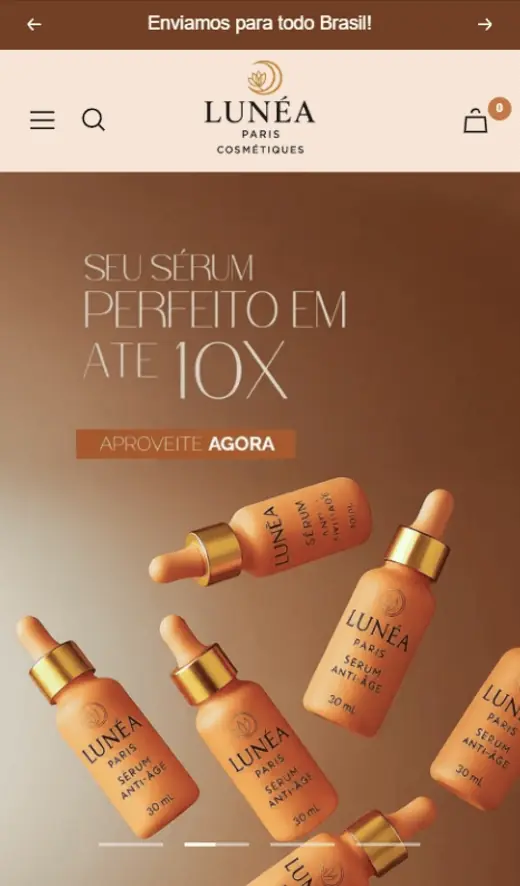 Loja virtual de moda da marca Lunea, criada pela Arcus
