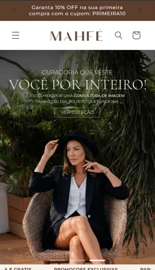Loja virtual de moda da marca Mahfe, criada pela Arcus
