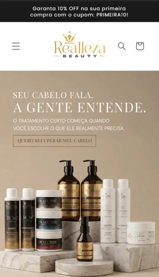 Loja virtual de moda da marca Realleza, criada pela Arcus
