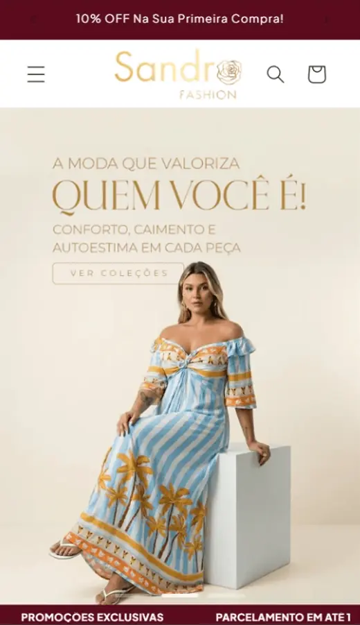 Loja virtual de moda da marca Sandra, criada pela Arcus