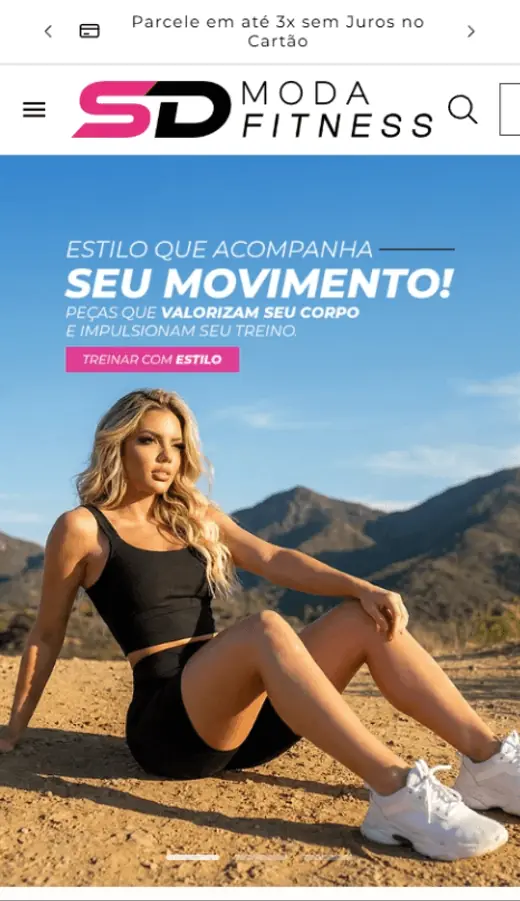 Loja virtual de moda da marca SD Fitness, criada pela Arcus
